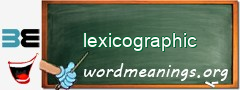 WordMeaning blackboard for lexicographic